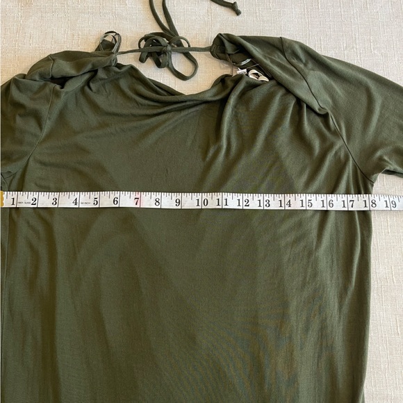 Haute Hippie Green Faux Wrap / Open Back Long Sleeve Stretch Dress - Picture 11 of 16